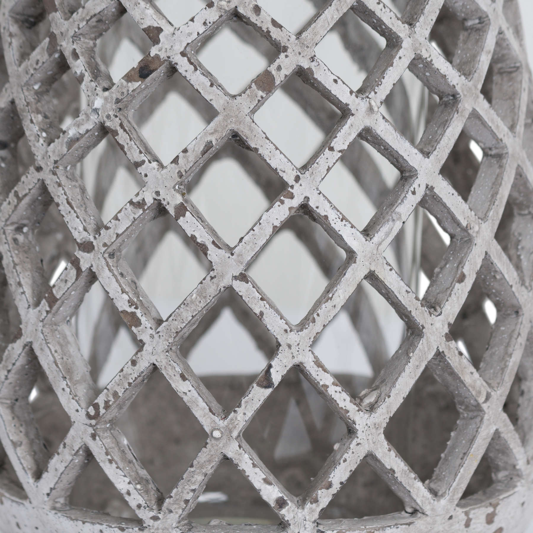 Large Conical Ceramic Lattice Hurricane Lantern Decor - Darlington's Décor