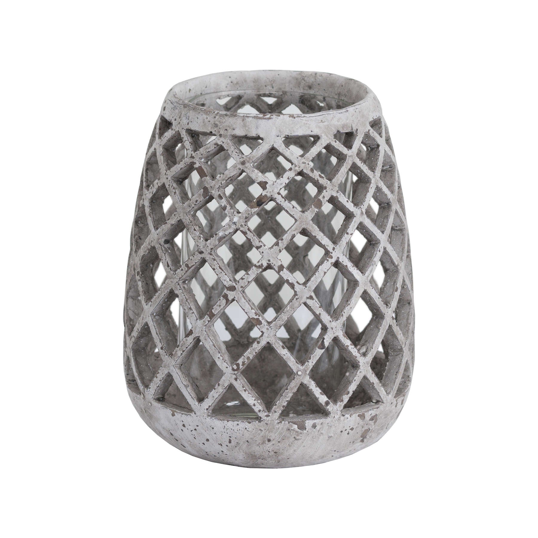 Large Conical Ceramic Lattice Hurricane Lantern Decor - Darlington's Décor