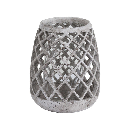 Large Conical Ceramic Lattice Hurricane Lantern Decor - Darlington's Décor