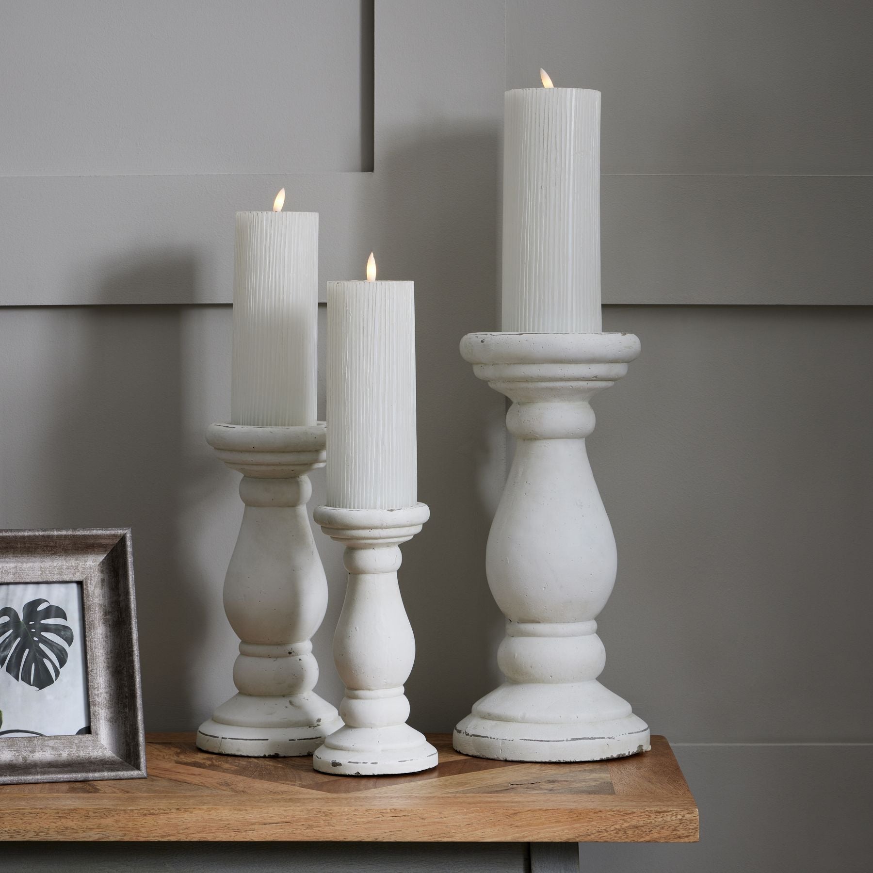 Large Matt White Ceramic Candle Holder for Modern Elegance - Darlington's Décor