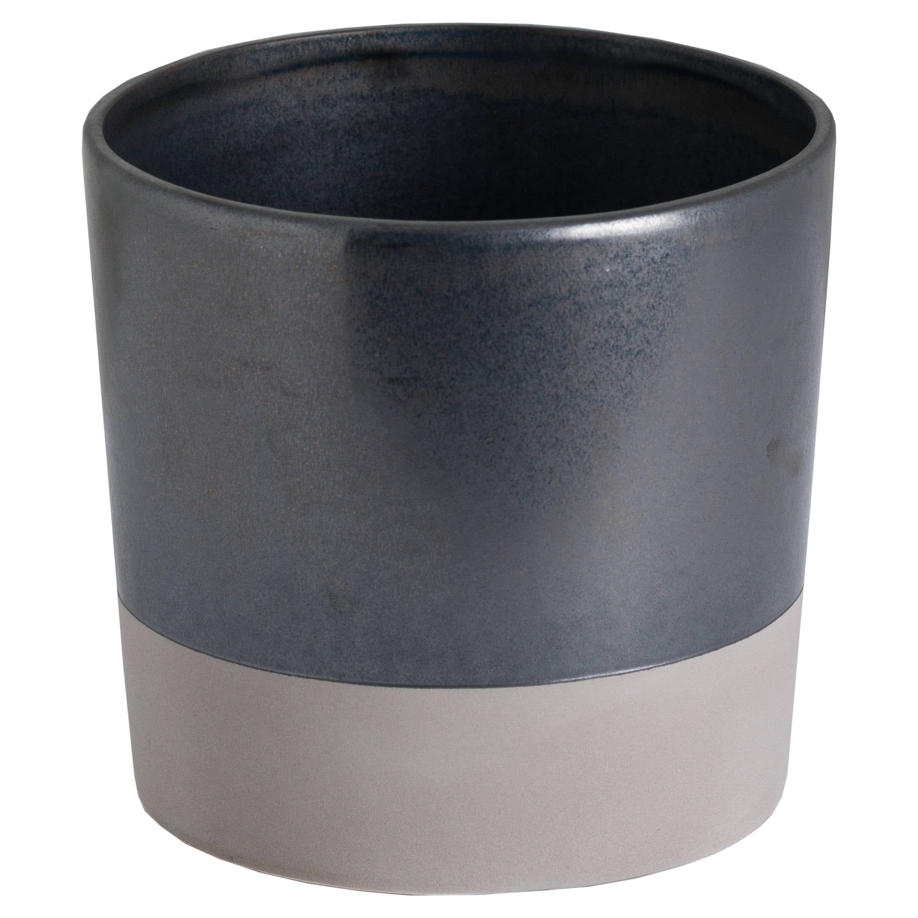 Large Metallic Grey Ceramic Planter for Modern Spaces - Darlington's Décor