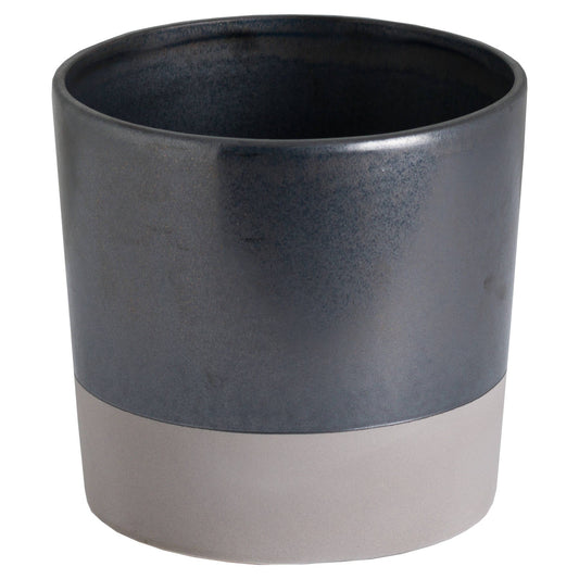 Large Metallic Grey Ceramic Planter for Modern Spaces - Darlington's Décor