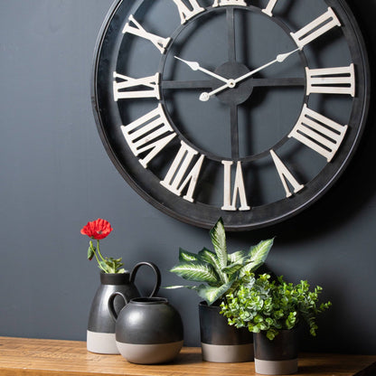 Large Metallic Grey Ceramic Planter for Modern Spaces - Darlington's Décor