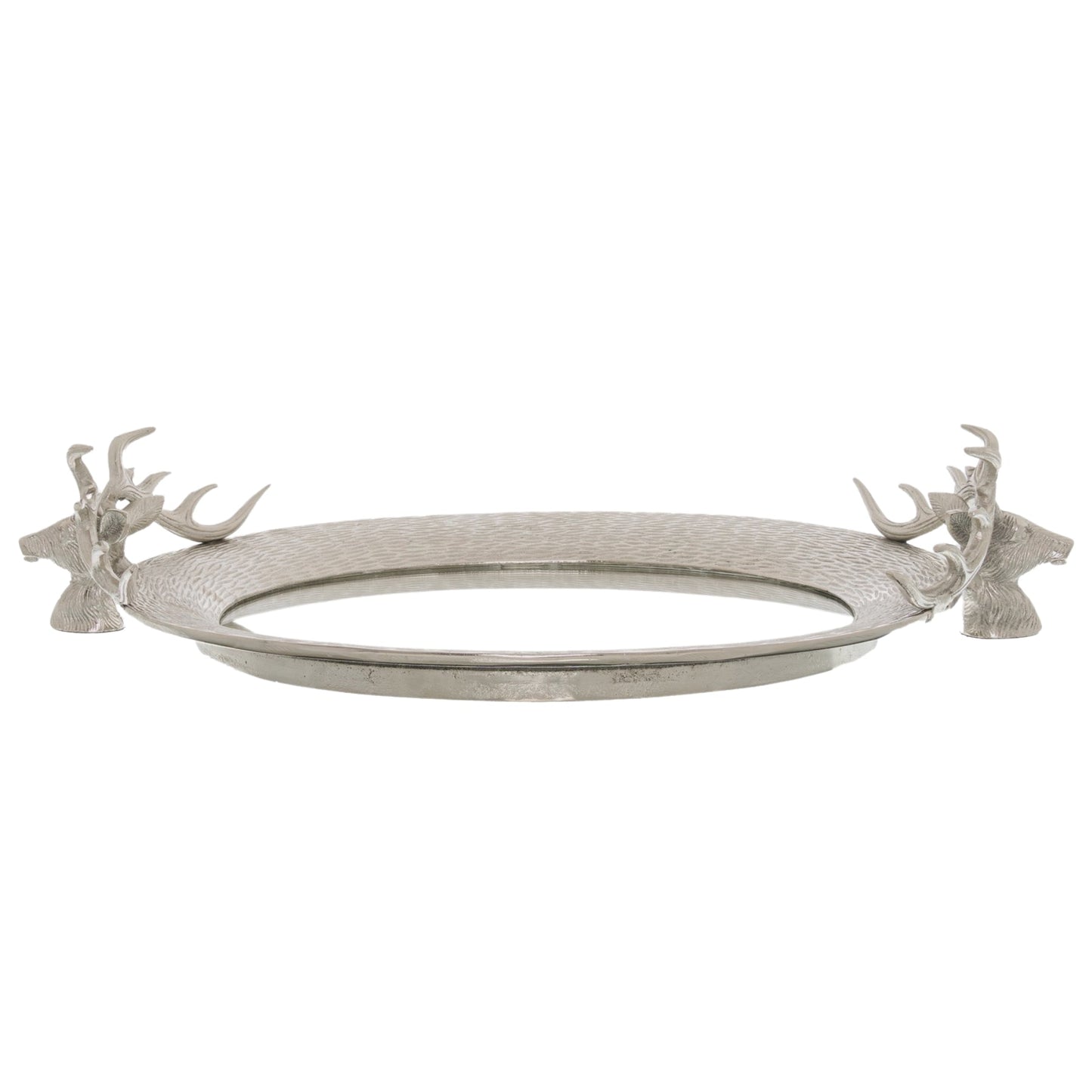Large Mirrored Tray With Stag Heads for Elegant Decor - Darlington's Décor