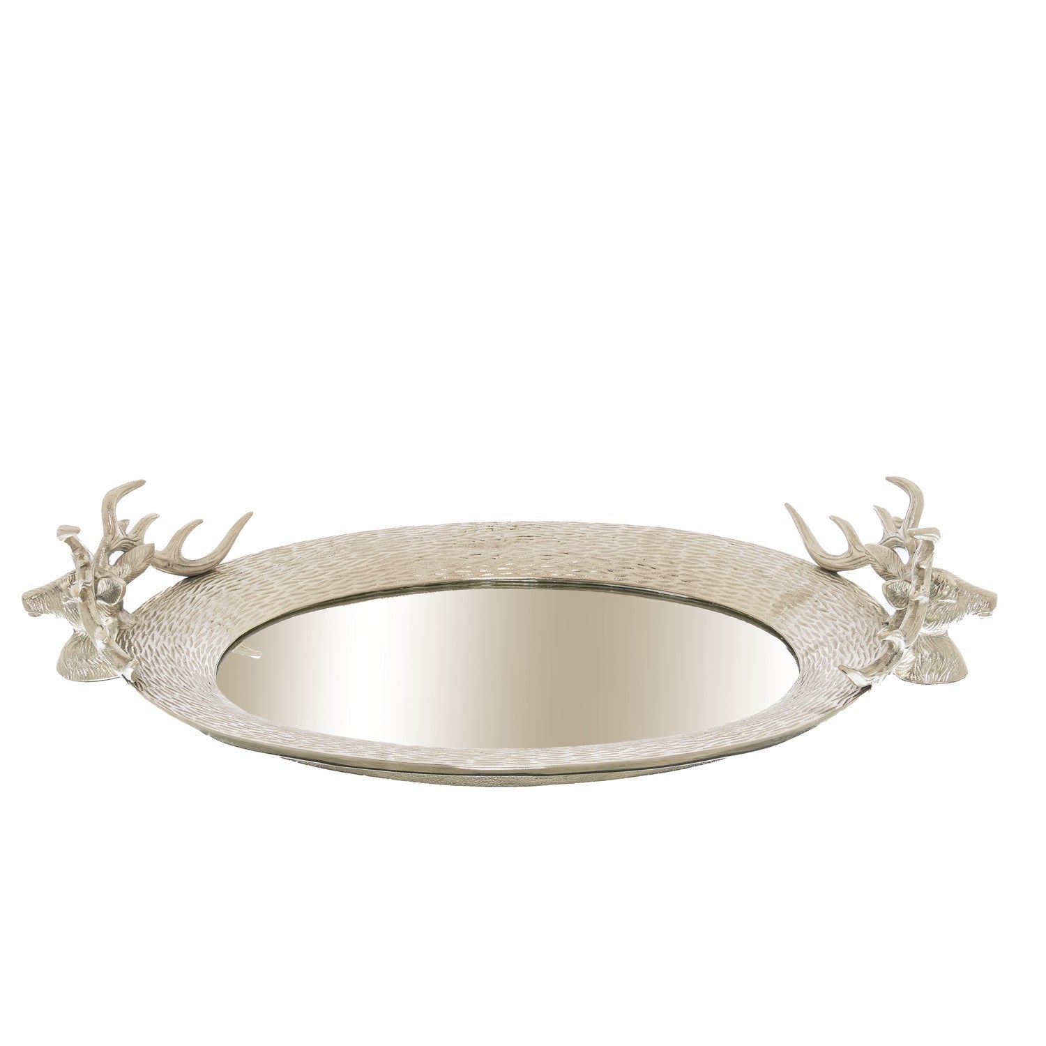 Large Mirrored Tray With Stag Heads for Elegant Decor - Darlington's Décor