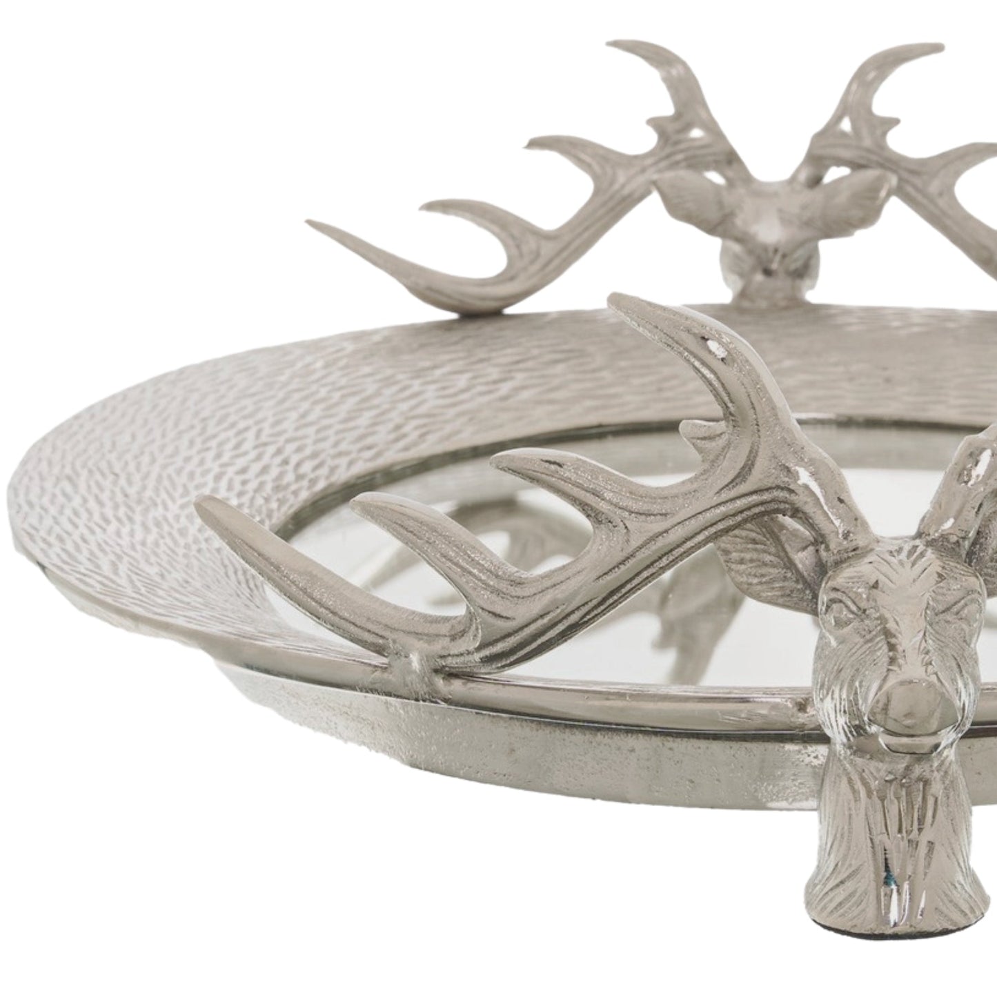 Large Mirrored Tray With Stag Heads for Elegant Decor - Darlington's Décor