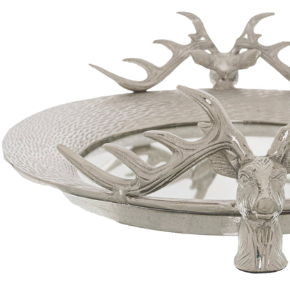 Large Mirrored Tray With Stag Heads for Elegant Decor - Darlington's Décor