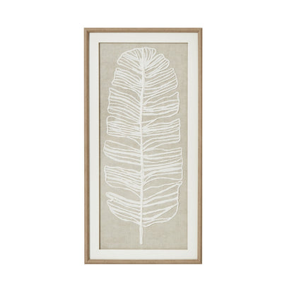 Large Plume White Feather Art In Elegant Beaded Frame - Darlington's Décor