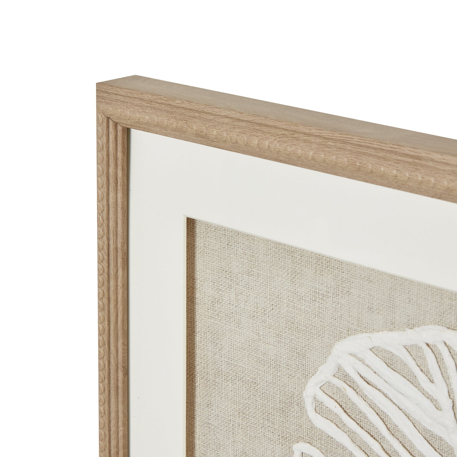 Large Plume White Feather Art In Elegant Beaded Frame - Darlington's Décor