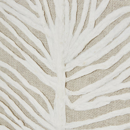Large Plume White Feather Art In Elegant Beaded Frame - Darlington's Décor