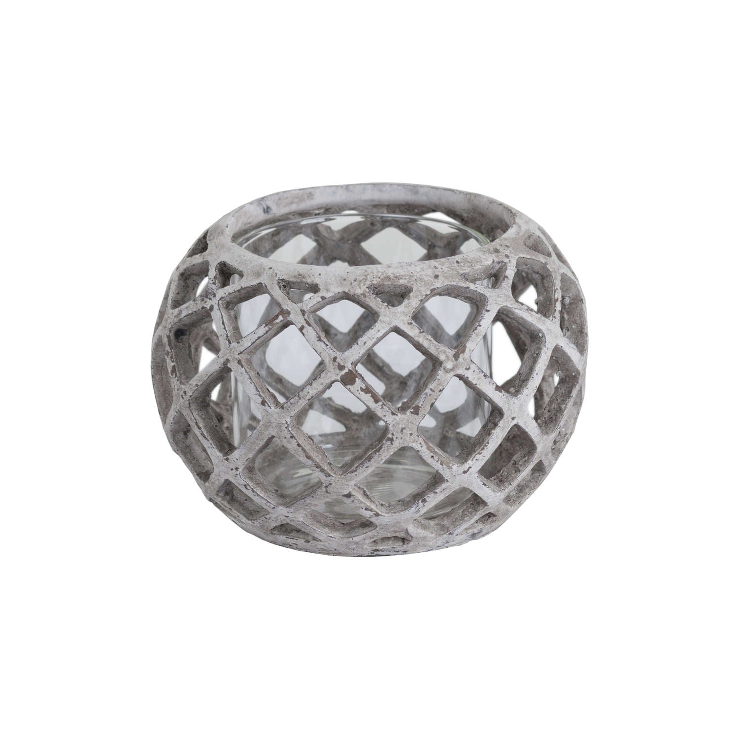 Large Round Ceramic Lattice Hurricane Lantern for Ambiance - Darlington's Décor