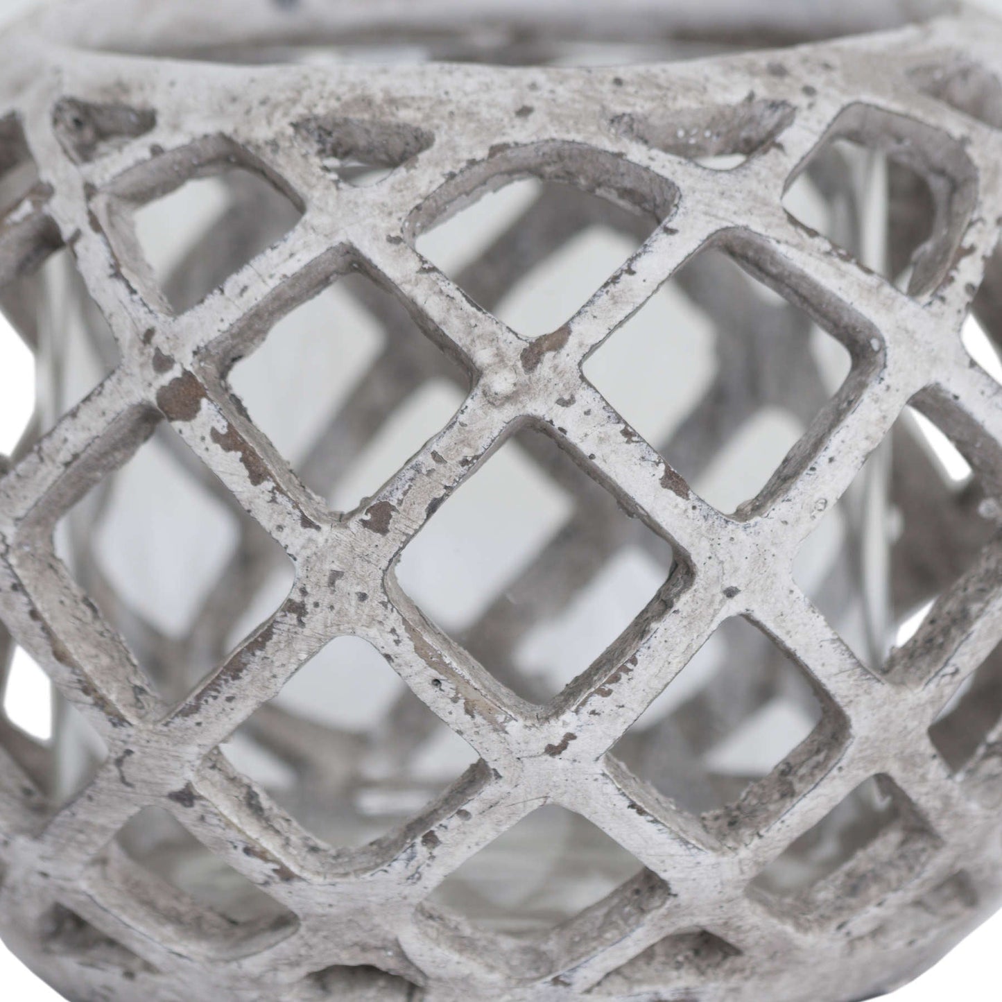 Large Round Ceramic Lattice Hurricane Lantern for Ambiance - Darlington's Décor