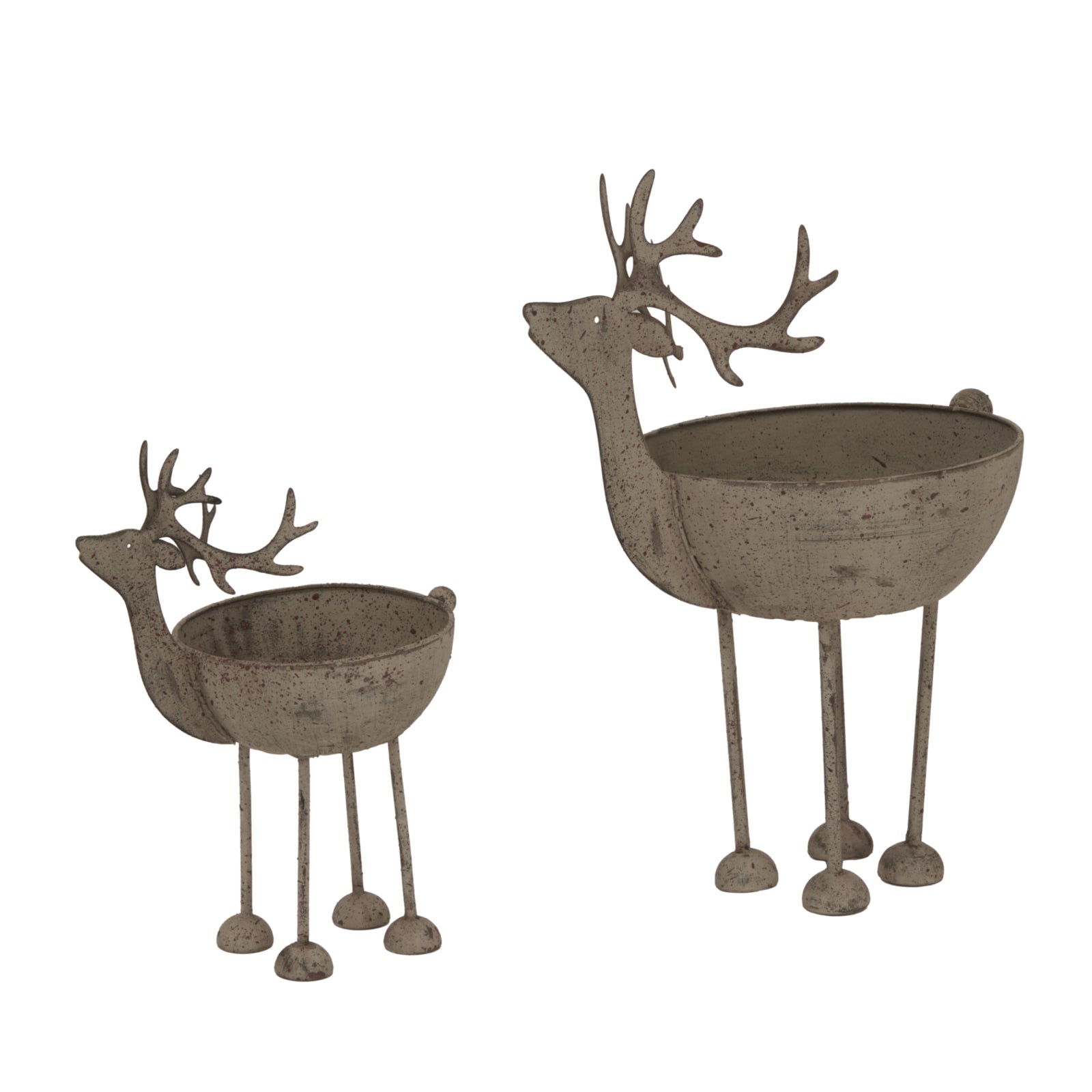 Large Rustic Metal Reindeer Bowl for Elegant Decor - Darlington's Décor