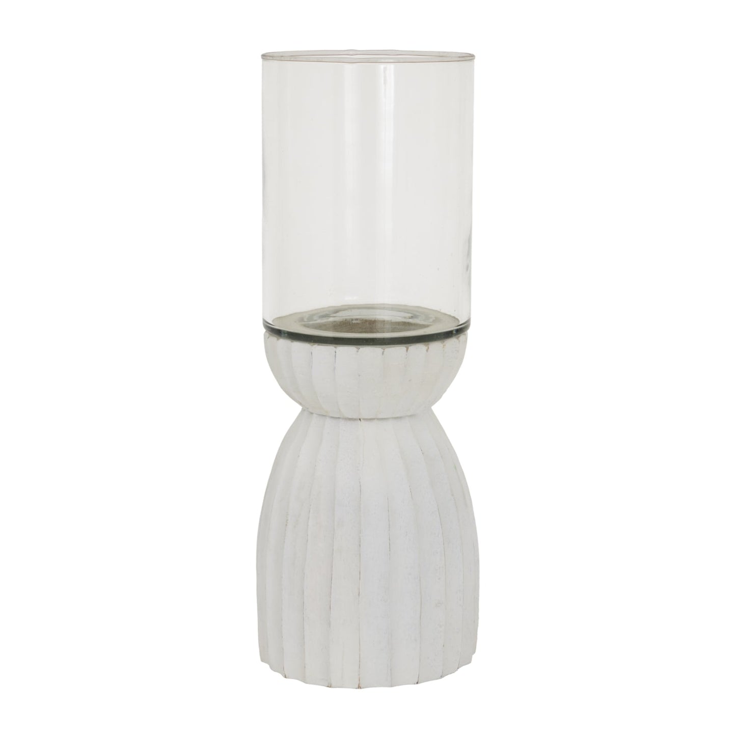 Large White Carved Hurricane Lantern for Elegant Ambiance - Darlington's Décor