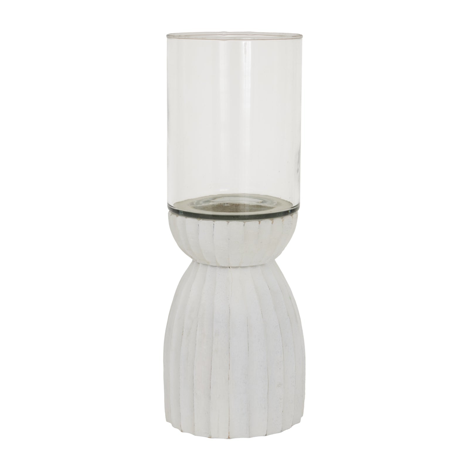 Large White Carved Hurricane Lantern for Elegant Ambiance - Darlington's Décor
