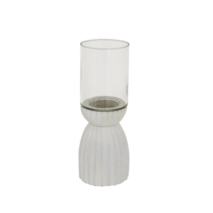 Large White Carved Hurricane Lantern for Elegant Ambiance - Darlington's Décor