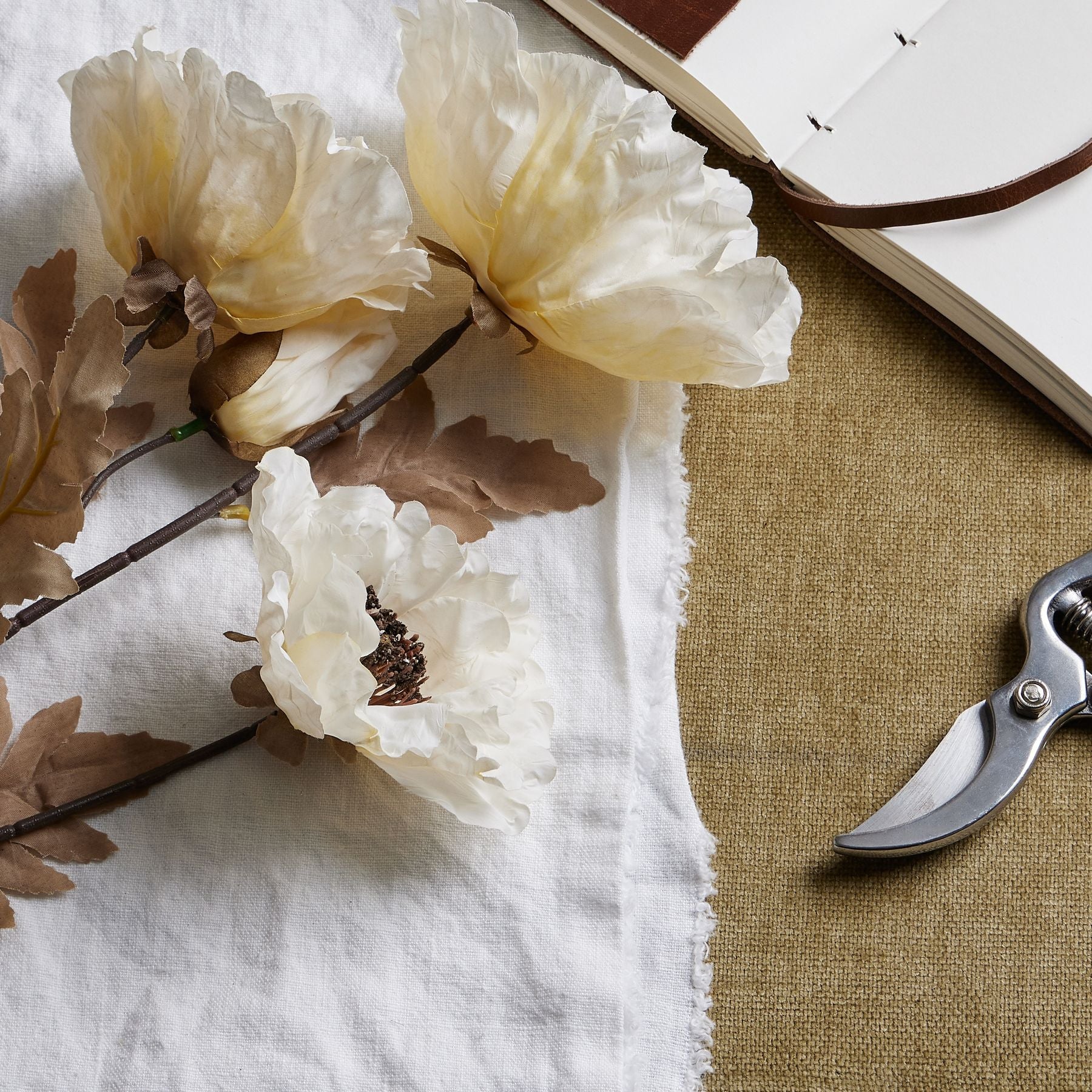 Large White Poppy Stem for Elegant Seasonal Decor - Darlington's Décor