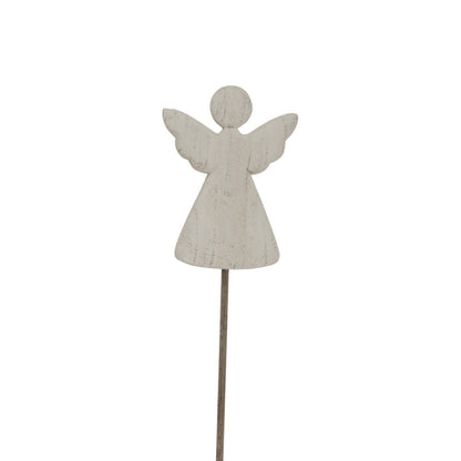 Large Whitewashed Rustic Angel On Stand Display Piece - Darlington's Décor