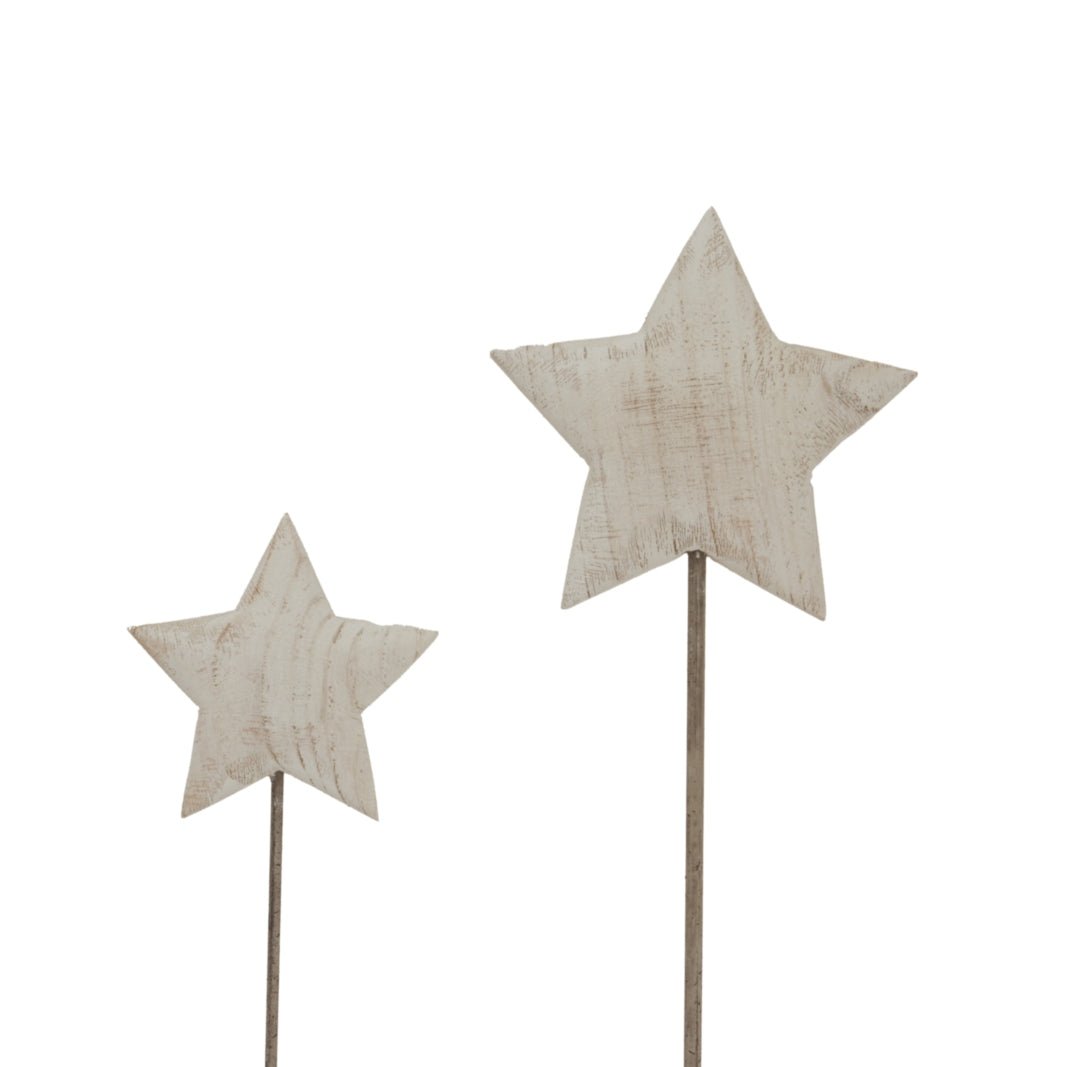 Large Whitewashed Rustic Star On Stand for Charming Decor - Darlington's Décor