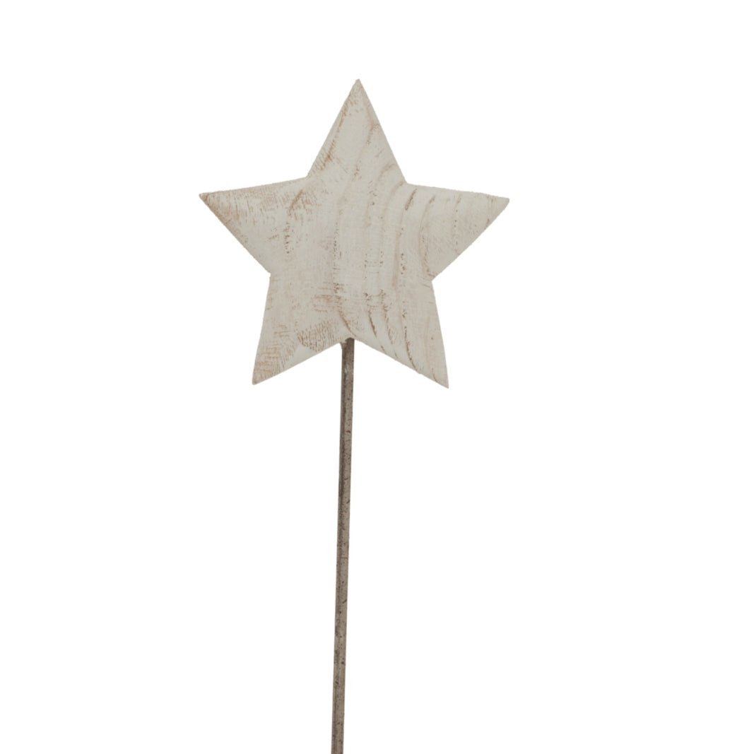 Large Whitewashed Rustic Star On Stand for Charming Decor - Darlington's Décor