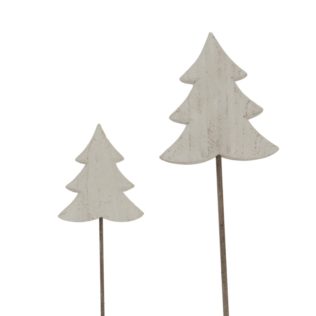 Large Whitewashed Rustic Tree On Stand for Homes - Darlington's Décor
