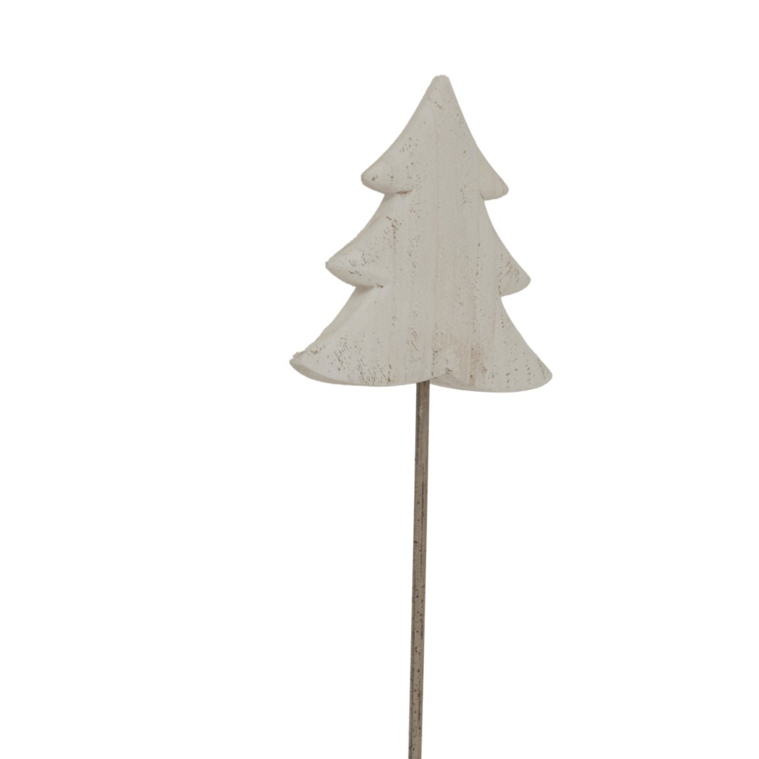 Large Whitewashed Rustic Tree On Stand for Homes - Darlington's Décor
