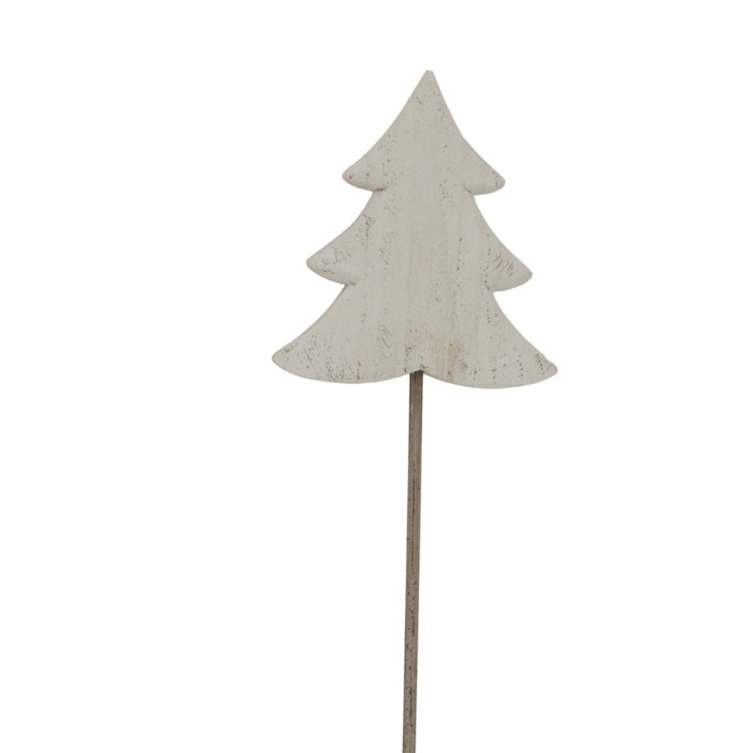 Large Whitewashed Rustic Tree On Stand for Homes - Darlington's Décor