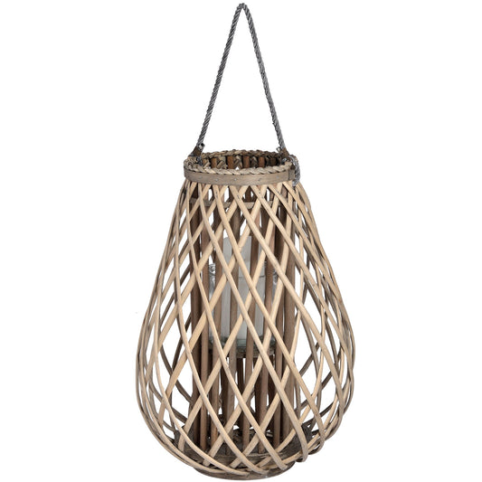 Large Wicker Bulbous Lantern for Enchanting Ambiance - Darlington's Décor