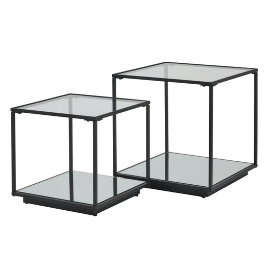 Sophisticated Lennox Black Framed Set Of 2 Side Tables for Chic Decor - Darlington's Décor