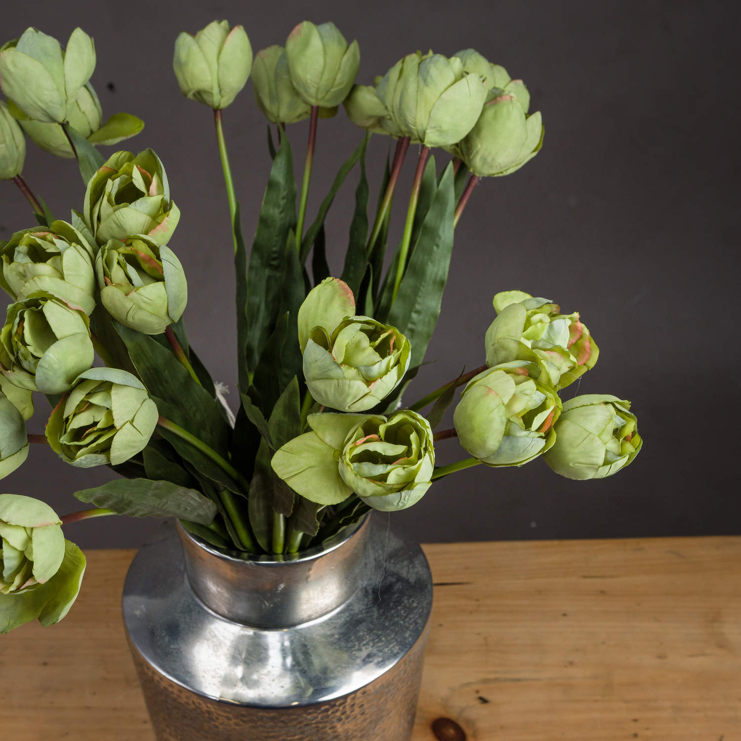 Lifelike Green Tulip for Year - Round Floral Arrangements - Darlington's Décor
