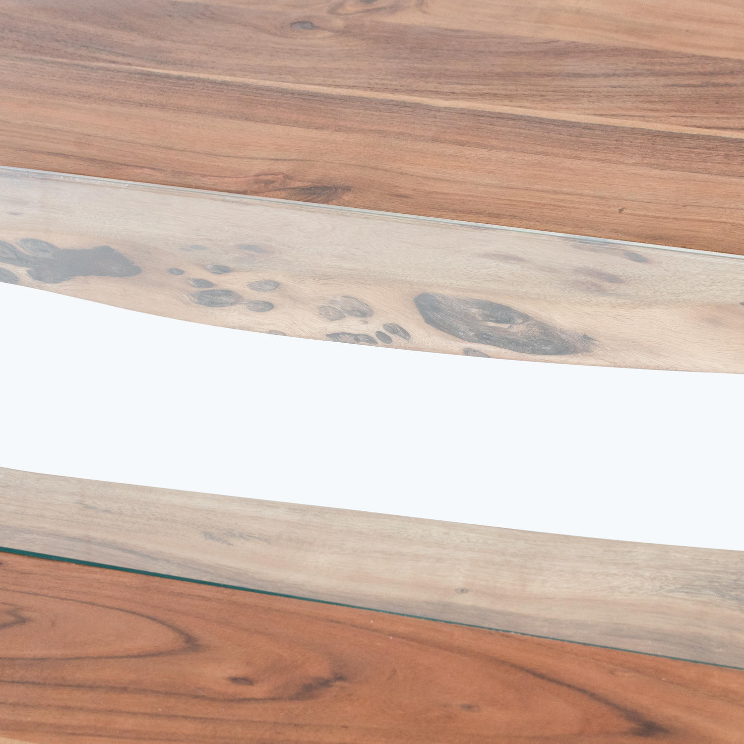 Stunning Live Edge Collection River Dining Table with Glass Center - Darlington's Décor