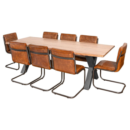 Stunning Live Edge Large Dining Table with Unique Metal Frame - Darlington's Décor