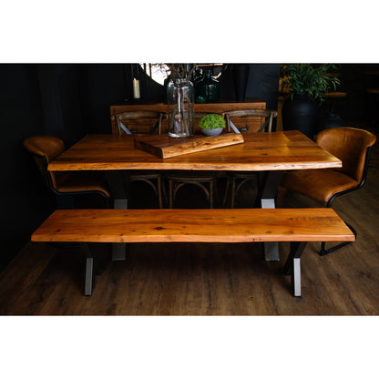 Stunning Live Edge Large Dining Table with Unique Metal Frame - Darlington's Décor