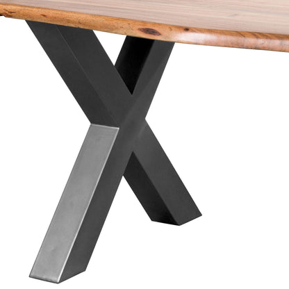 Stunning Live Edge Large Dining Table with Unique Metal Frame - Darlington's Décor