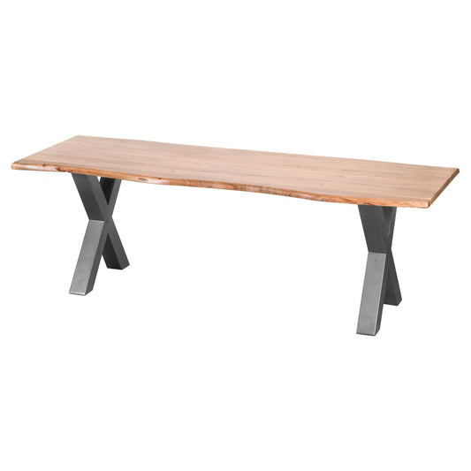 Stunning Live Edge Large Dining Table with Unique Metal Frame - Darlington's Décor
