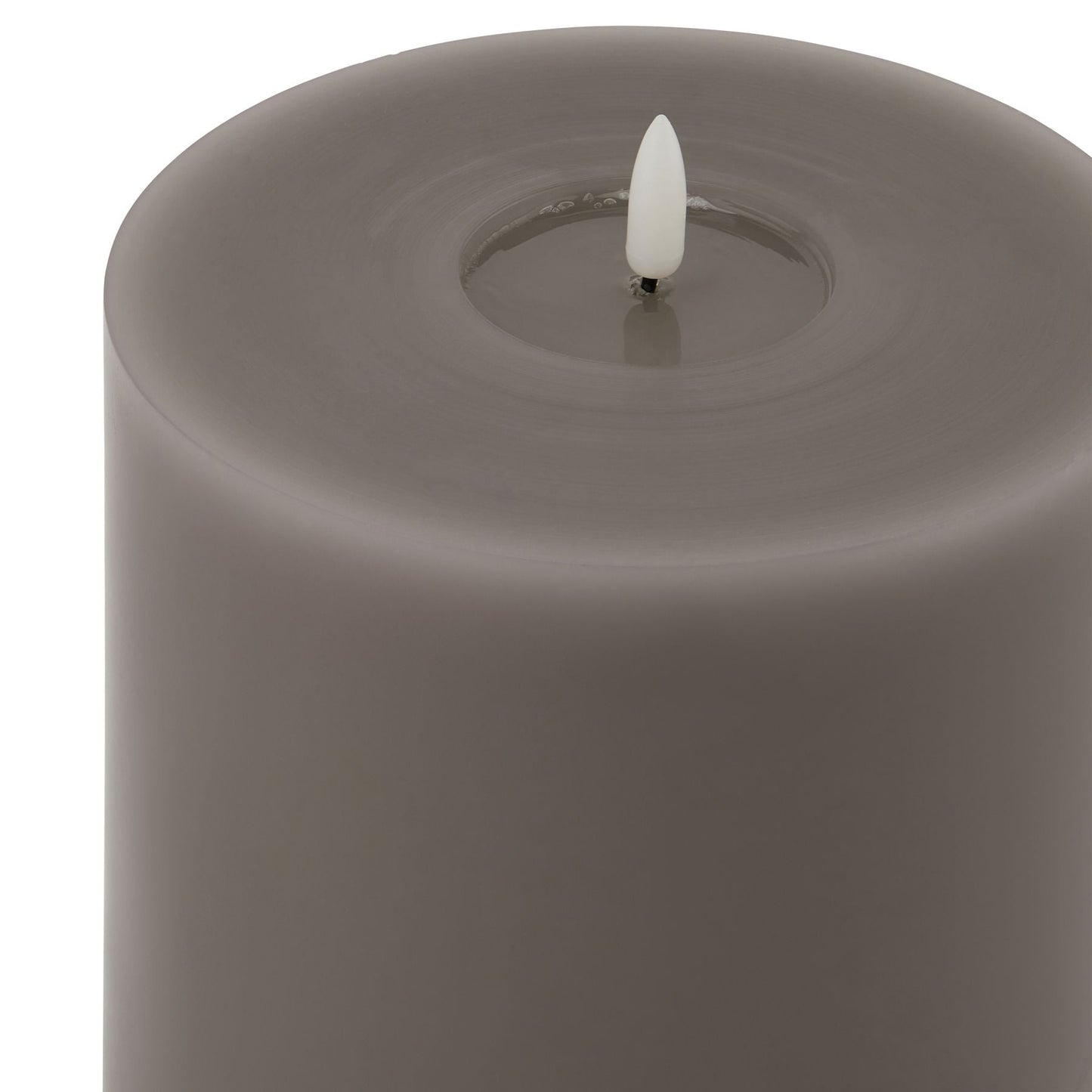 Luxe Collection Melt Effect 6x8 Grey LED Wax Candle - Darlington's Décor