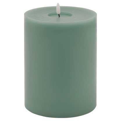 Luxe Collection Melt Effect 6x8 Sage LED Wax Candle Elegance - Darlington's Décor