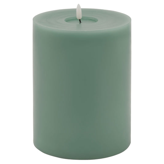 Luxe Collection Melt Effect 6x8 Sage LED Wax Candle Elegance - Darlington's Décor