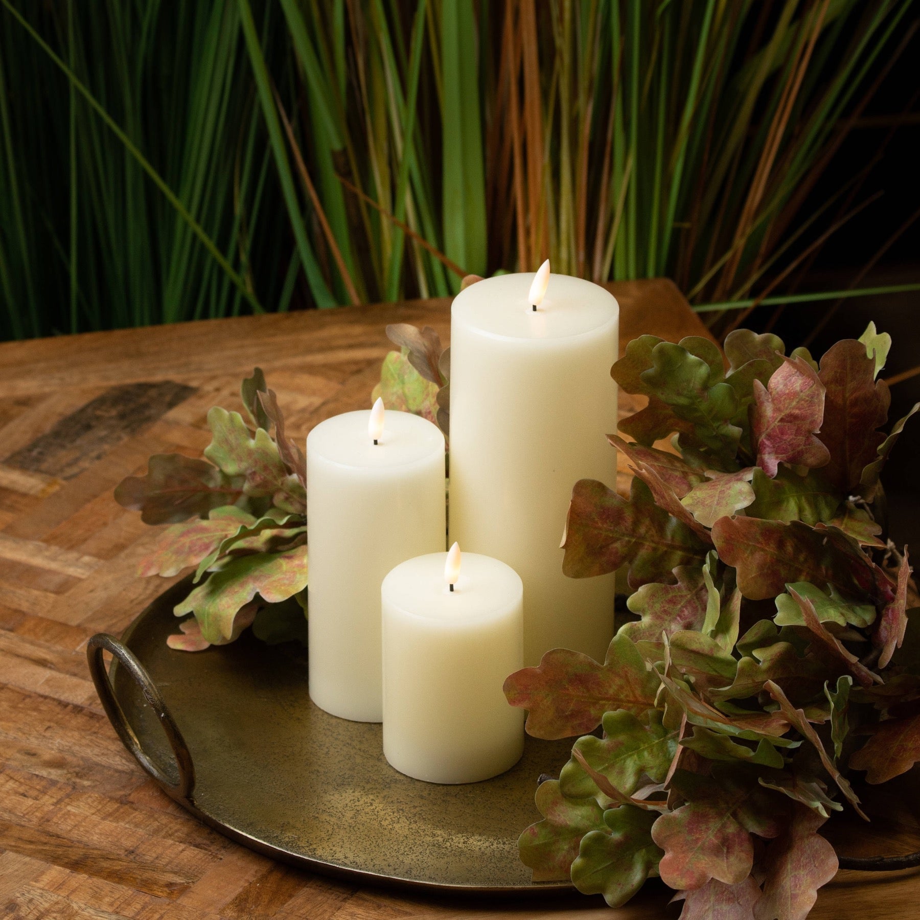 Luxe Collection Natural Glow 3 x 4 LED Cream Candle for Ambiance - Darlington's Décor