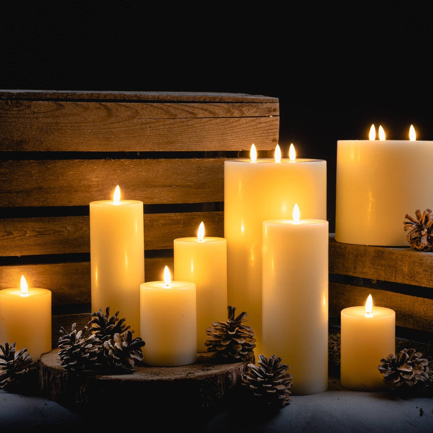 Luxe Collection Natural Glow 3 x 4 LED Cream Candle for Ambiance - Darlington's Décor