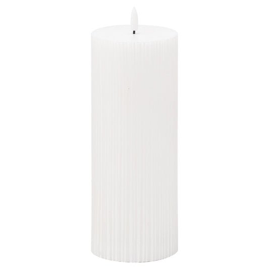 Luxe Collection Natural Glow 3.5x9 Ribbed LED Candle - Darlington's Décor