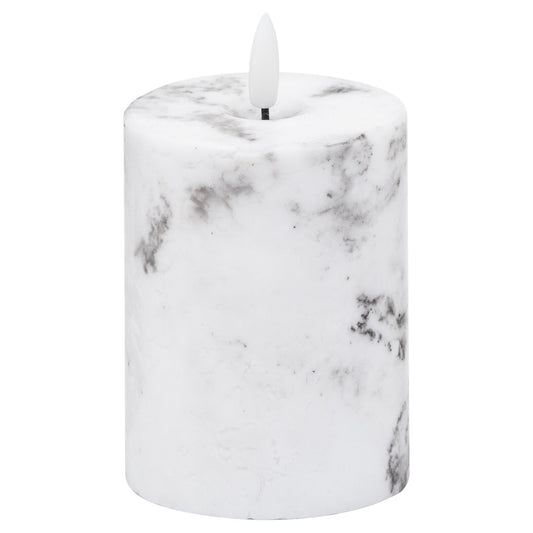 Luxe Collection Natural Glow 3x4 Marble Effect LED Candle - Darlington's Décor