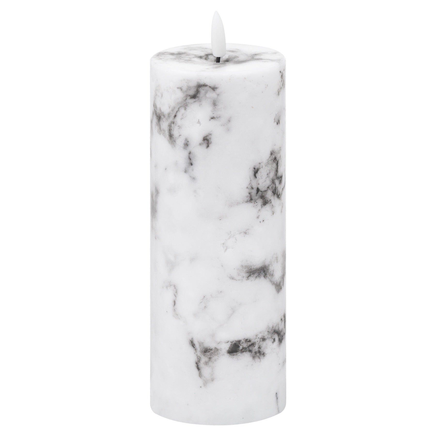 Luxe Collection Natural Glow 3x8 Marble Effect LED Candle - Darlington's Décor
