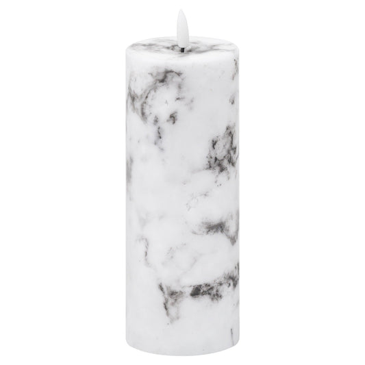 Luxe Collection Natural Glow 3x8 Marble Effect LED Candle - Darlington's Décor