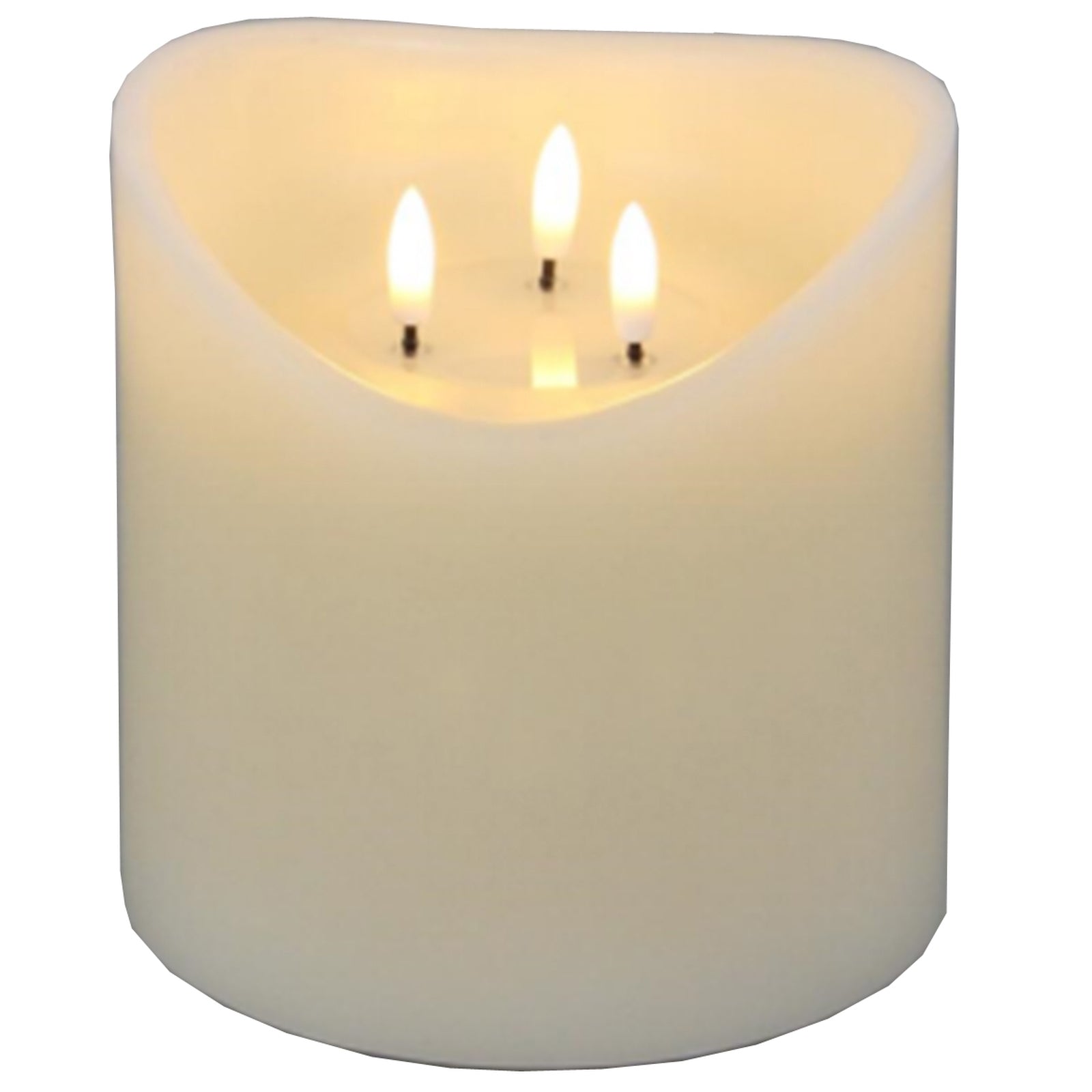Luxe Collection Natural Glow 6x6 Cream Melted LED Candle - Darlington's Décor