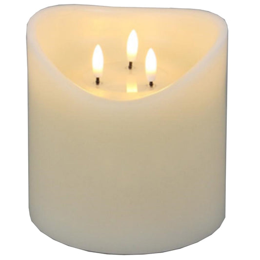 Luxe Collection Natural Glow 6x6 Cream Melted LED Candle - Darlington's Décor