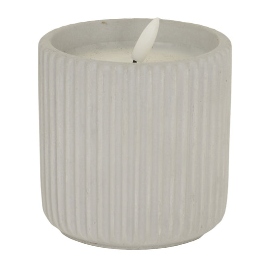 Luxe Collection Natural Glow Chalk Ribbed Large LED Candle - Darlington's Décor