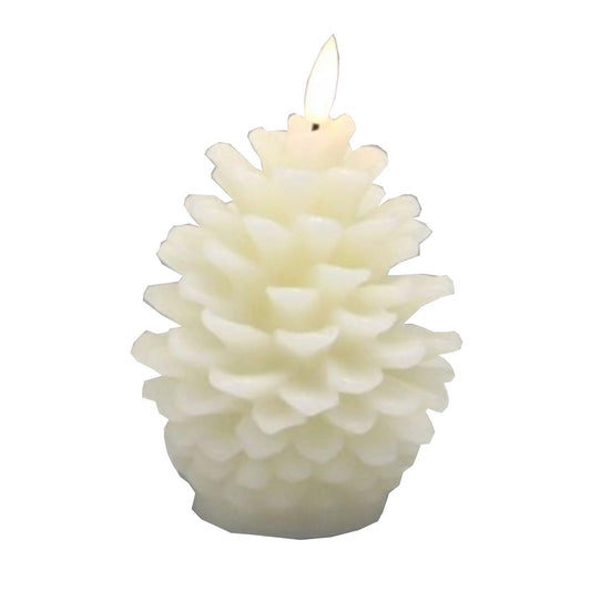 Luxe Collection Natural Glow Cream Pinecone LED Candle - Darlington's Décor