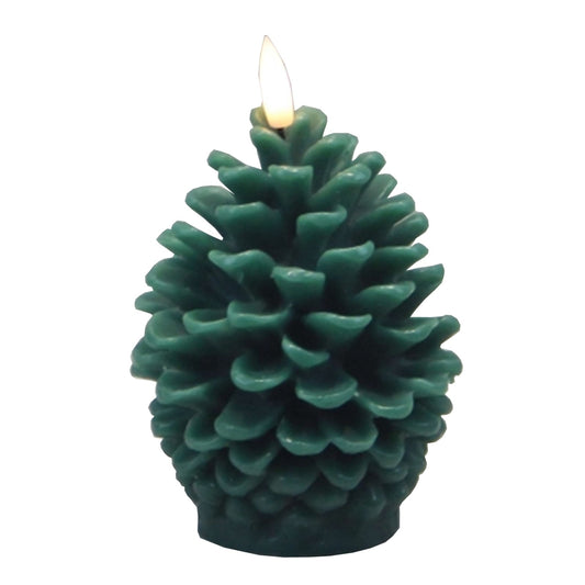 Luxe Collection Natural Glow Green Pinecone LED Wax Candle - Darlington's Décor