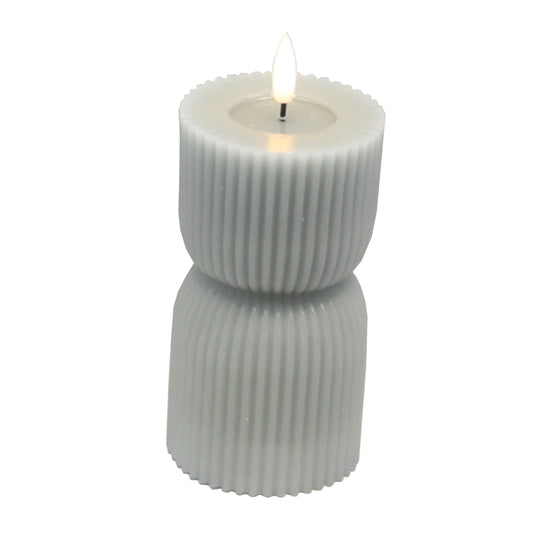 Luxe Collection Natural Glow Grey Carved LED Candle - Darlington's Décor